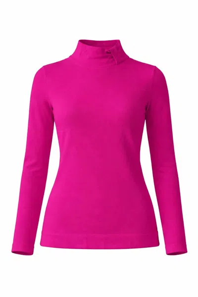 J'envie/eli Women's The Notch Turtleneck Top In Flamingo In Pink