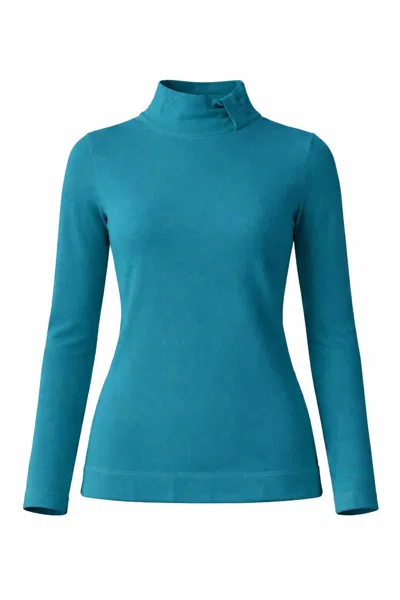 J'envie/eli Women's The Notch Turtleneck Top In Teal In Multi