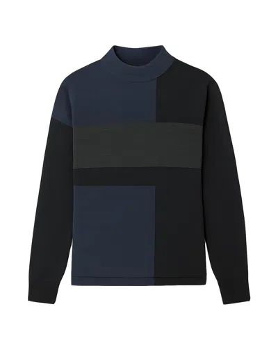J'envie/eli Women's Zurich Colorblock Sweater In Indigo/black In Blue