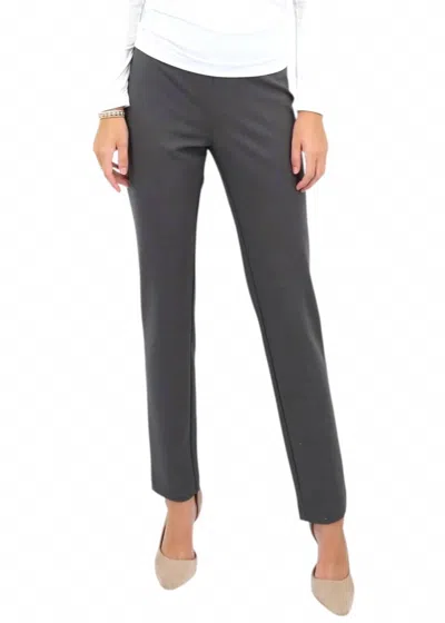 J'envie/eli Zip Front Ponte Pant In Steel In Gray