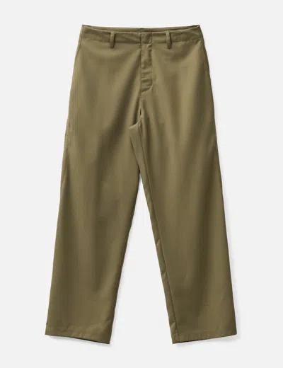 Jeongli Sidezipper Superfinewool Trouser In Brown