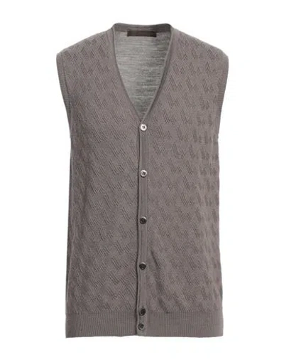 Jeordie's Man Cardigan Khaki Size Xxl Virgin Wool In Gray