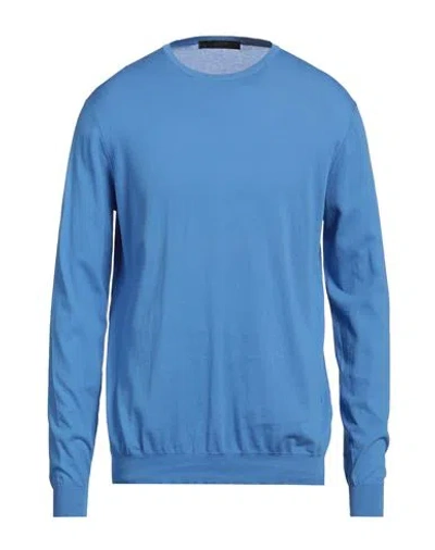 Jeordie's Man Sweater Azure Size Xxl Cotton In Blue