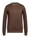 Jeordie's Man Sweater Brown Size L Merino Wool