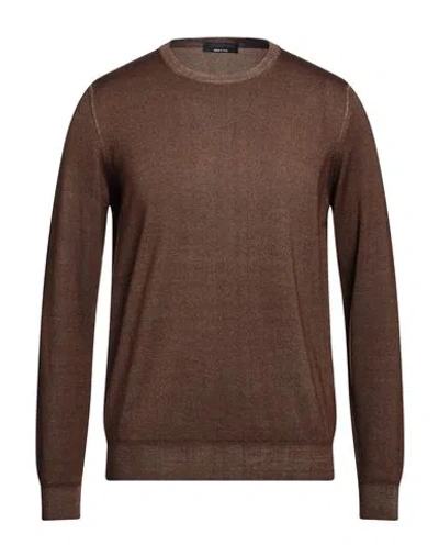 Jeordie's Man Sweater Brown Size L Merino Wool In Brown