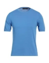 Jeordie's Man Sweater Light Blue Size S Cotton In Blue
