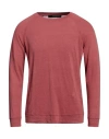 Jeordie's Man T-shirt Rust Size M Linen, Elastane In Red
