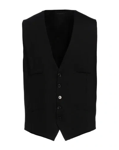 Jeordie's Man Tailored Vest Black Size 46 Viscose, Polyamide, Elastane