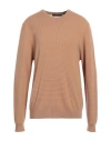 Jeordie's Man Turtleneck Camel Size Xxl Merino Wool, Acrylic In Beige