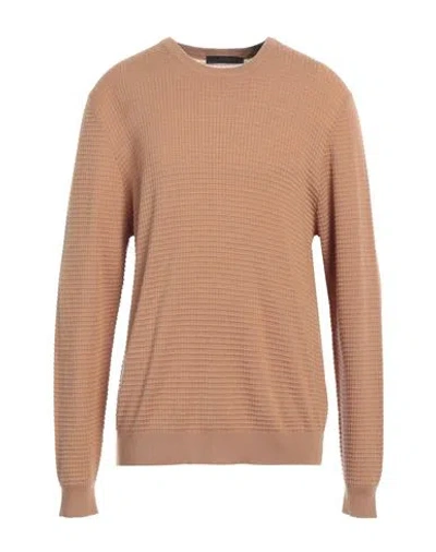 Jeordie's Man Turtleneck Camel Size Xxl Merino Wool, Acrylic In Beige