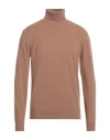 Jeordie's Man Turtleneck Camel Size Xxl Merino Wool, Cashmere In Beige