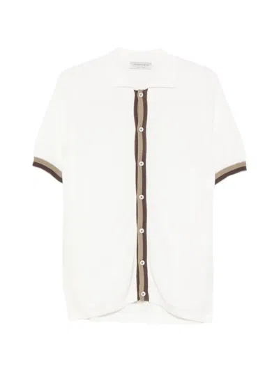 Jeordie's Contrast-trim Button-up Shirt In White