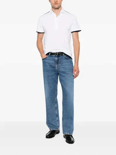 Jeordie's Contrast-trim Polo Shirt In White