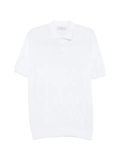 Jeordie's Diamond-textured Polo Shirt In White