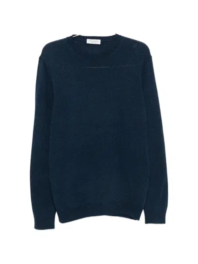 Jeordie's Fine-knit Crew-neck Sweater In Blue