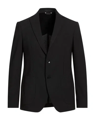 Jeordie's Man Blazer Black Size 44 Polyester, Virgin Wool, Elastane