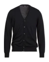 Jeordie's Man Cardigan Black Size Xl Merino Wool In Black