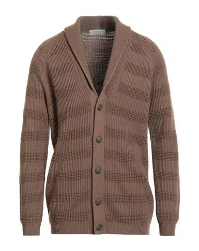 Jeordie's Man Cardigan Dark Brown Size Xxl Merino Wool