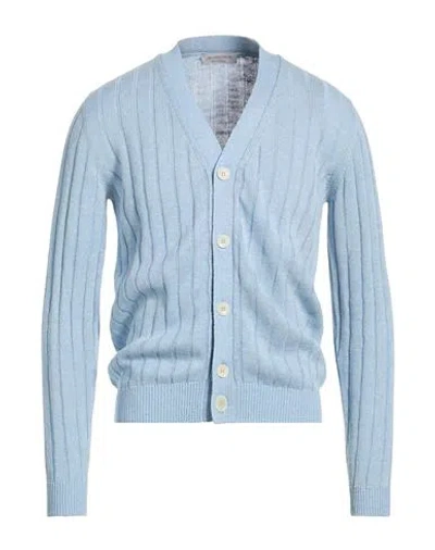 Jeordie's Man Cardigan Sky Blue Size Xl Linen, Cotton, Polyester