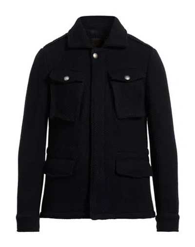 Jeordie's Man Jacket Navy Size 46 Virgin Wool, Polyester, Acrylic In Blue