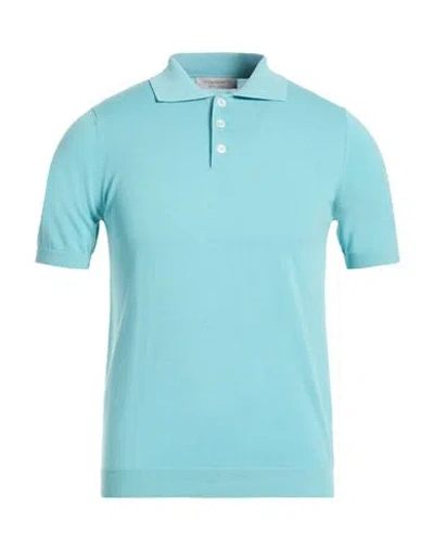 Jeordie's Man Polo Shirt Turquoise Size Xl Cotton In Blue