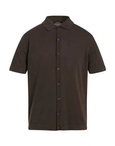 Jeordie's Man Shirt Chocolate Brown Size L Cotton