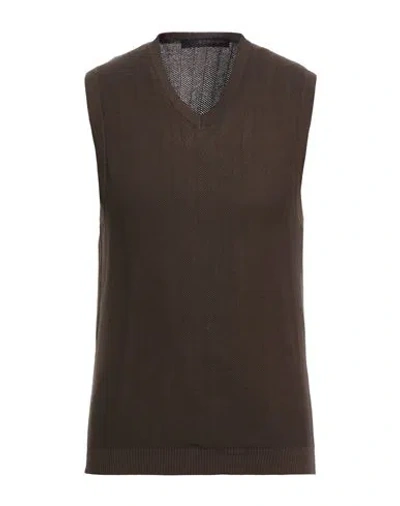 Jeordie's Man Sweater Dark Brown Size S Cotton