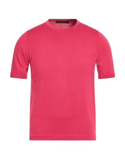 Jeordie's Man Sweater Garnet Size S Cotton In Pink