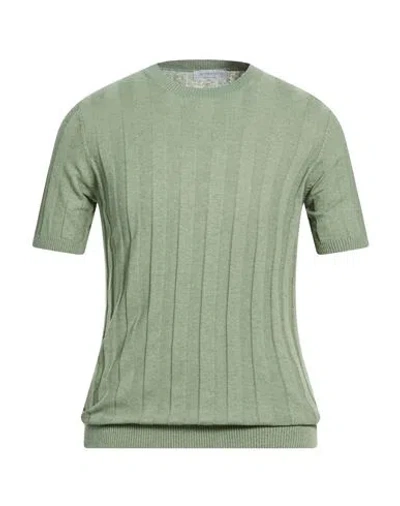 Jeordie's Man Sweater Light Green Size S Cotton, Linen, Recycled Polyester