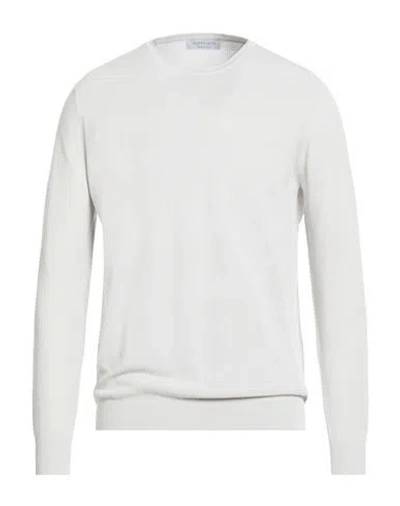 Jeordie's Man Sweater Light Grey Size L Cotton In White