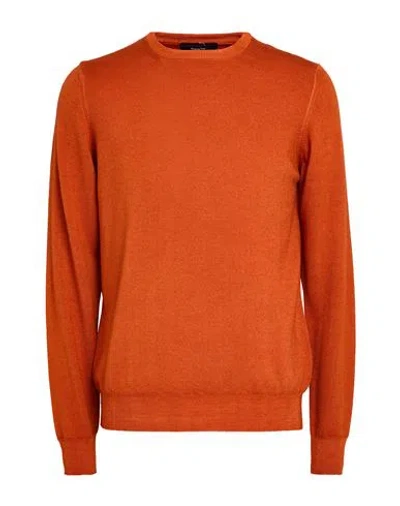 Jeordie's Man Sweater Orange Size S Merino Wool