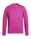 Jeordie's Man Sweater Purple Size S Merino Wool In Pink