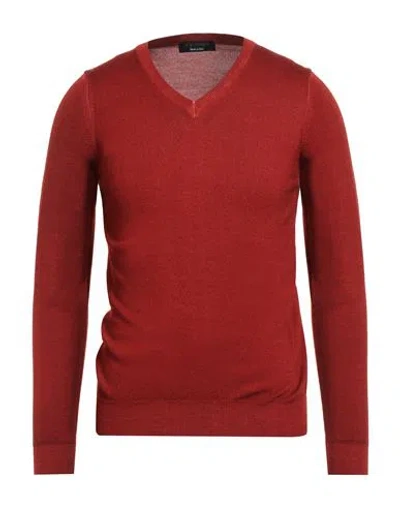 JEORDIE'S JEORDIE'S MAN SWEATER RUST SIZE 3XL MERINO WOOL