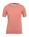 Jeordie's Man Sweater Salmon Pink Size S Cotton In Pink