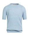 Jeordie's Man Sweater Sky Blue Size Xl Linen, Cotton, Polyester In Blue
