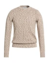 Jeordie's Man Sweater Taupe Size Xl Cotton, Cashmere In Neutral