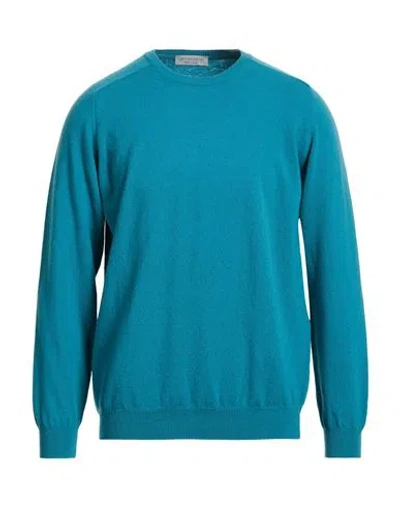 Jeordie's Man Sweater Turquoise Size Xl Wool In Blue