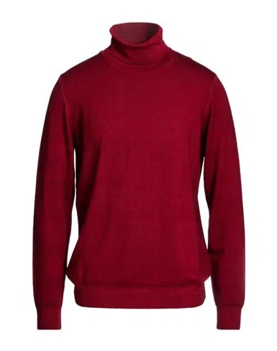 Jeordie's Man Turtleneck Burgundy Size Xxl Merino Wool In Red