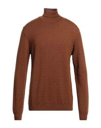 Jeordie's Man Turtleneck Brown Size L Wool, Acrylic