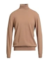 Jeordie's Man Turtleneck Camel Size 3xl Merino Wool, Cashmere In Brown