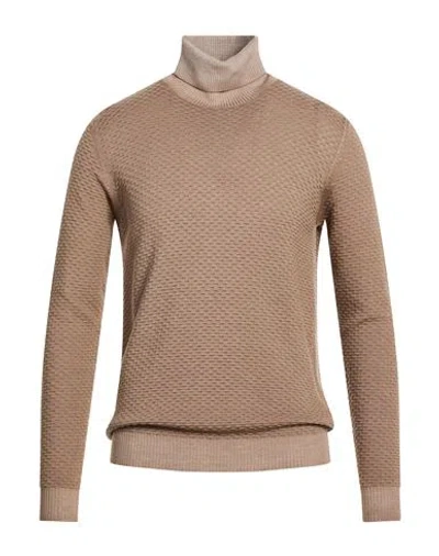 Jeordie's Man Turtleneck Taupe Size Xl Merino Wool In Brown