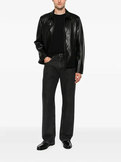 Jeordie's Layered-neck Contrast-trim T-shirt In Black