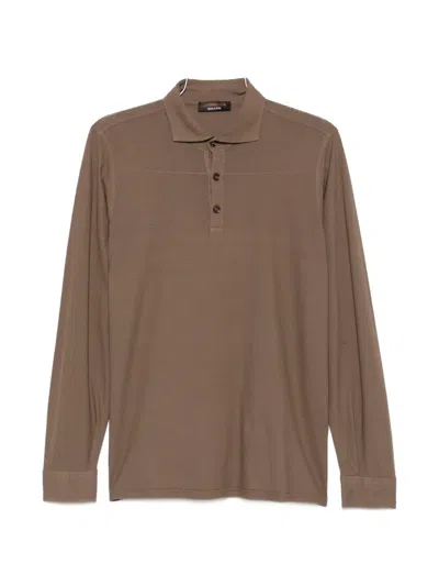 Jeordie's Long-sleeve Polo Shirt In Brown