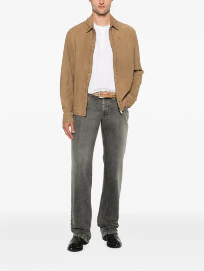 Jeordie's Short-sleeve Henley Linen T-shirt In Multi