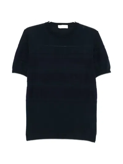 Jeordie's Striped Short-sleeve Knitted Cotton T-shirt In Multi