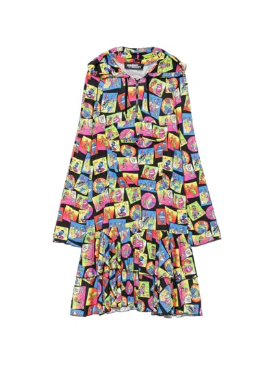 Pre-owned Jeremy Scott 2020 Hooded Tiered Mini Dress In Black