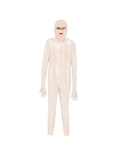 Pre-owned Jeremy Scott 2020s Sequins Jumpsuit In Neutrals