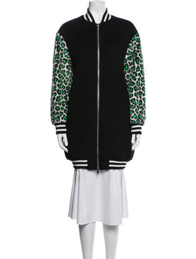 Pre-owned Jeremy Scott Animal Print Bomber Jacket In Black