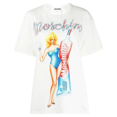 Pre-owned Jeremy Scott Aw19 Moschino  Toothpaste Cotton White Oversized T-shirt Tee Xs
