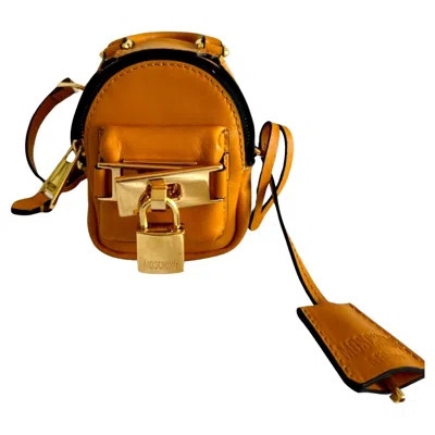 Pre-owned Jeremy Scott Aw20 Moschino Couture Mustard Backpack Shaped Shoulder Bag By  In Yellow